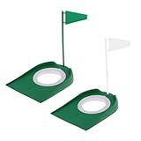 2 Stück Golf-Übungs-Putter-Pad, Kunststoff Golf Indoor Outdoor Putting Cup Übungshilfen...