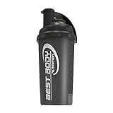 Best Body Nutrition Eiweiß Shaker schwarz – 700 ml Protein Shaker mit Sieb & Mess-Skala...