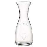 Bormioli Rocco 184179538 Misura Weinkaraffe, mit Füllstrich bei 1l, Glas, transparent, 1...