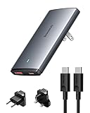 Baseus 65W USB C Ladegerät Slim 16mm 2-Port USB C Netzteil GaN Reiseadapter Weltweites...