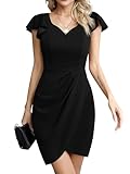 Missufe Wickelkleid Cocktailkleid Bodycon Elegant Minikleid Damen Partykleid...