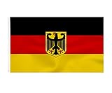 Deutschland Fahne mit adler 90 x 150 cm - Deutsche Flagge Polyester leuchtenden...