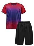 Mufeng Jungen Sport Set Kurzarm Sport Tee Shirt mit Kurze Hose Fußball Trikot Set...