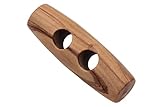 5 Stück Holzknöpfe aus echtem Oliven Holz Knebel Toggle oval europäische Fertigung Holz...