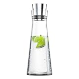 Emsa 515675 Flow Slim Glaskaraffe | 1 Liter | Automatische Verschlussklappe |...