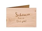 Holzgrußkarte - Schön dass es Dich gibt - 100% handmade in Österreich -...