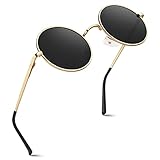 GQUEEN Retro Lennon Runde Polarisierte Sonnenbrille Herren Damen UV400 Schutz...