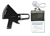 Slim Guide Caliper Körperfettzange Kit, BMI-Maßband, Transporttasche (Schwarz)