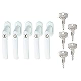 ABUS Abschließbarer Fenstergriff FG200 AB208 - 5er Set - Fensterknauf mit Druckzylinder,...