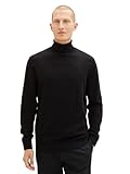 TOM TAILOR Herren 1038202 Basic Rollkragen-Pullover aus Baumwolle, 29999-Black,...