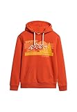 Superdry Herren Outdoor Hoodie mit Grafikstreifen Denim Co Rostorange XXXL