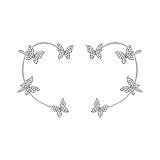 1 Paar Schmetterlings-Ohrhaken, Schmetterling Ohrclip Ohrbügel, Ear Cuff für Damen,...