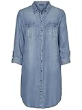 VERO MODA Damen VMSILLA LS Short Dress LT BL NOOS GA Kleid, Light Blue Denim, 42...