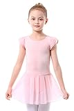 Mecceos Mädchen Ballettkleidung Rückenfrei Ballettkleid Kinder Kurzarm...