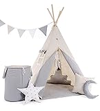 Rainbow Kids Tipi Zelt für Kinder | Baumwollsegeltuch Tippi Kinderzelt, Mehrere Muster...