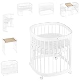 tweeto® Babybett Kinderbett 7-in-1 (Plus) | bis zu 10 Funktionen | inkl. atmungsaktiver...