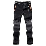 Voberry Herren Wanderhose Winddicht Wasserdicht Arbeitshose Verdickte Warm Gefüttert...