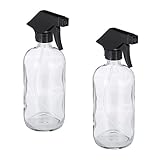 Relaxdays Sprühflasche Glas, Set, 2x 500ml, nachfüllbar, Nebel u. Strahl, Haarpflege,...