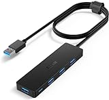Aceele USB Hub 3.0 mit verlängertem 120cm Kabel, Ultra dünn USB Hub auf 4 USB 3.0...