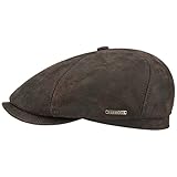 Stetson McCook Vintage Ledercap - Flatcap Herren/Damen - Schiebermütze aus...