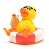 Badeente im Schwimmreif I Quietscheente I Duckshop I L: 8 cm I Spielzeug für Babies und...