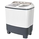 Wiltec WT-8500 2 Kammern Camping Waschmaschine 350W Waschautomat mit Schleuder 5kg Wäsche...