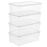 Rotho Clear 4er-Set Aufbewahrungsbox 5l mit Deckel, Kunststoff (PP) BPA-frei, transparent,...