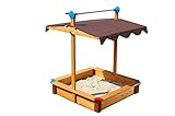 GASPO Sandkasten mit Abdeckung Felix, L 100 x B 100 x H 120 cm, Sandkiste mit...