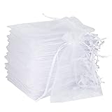 YFZYT 100 Stück Organzasäckchen 20x30 cm Weiß Organzabeutel Gross Organza...