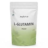 Nutri + L Glutamin Pulver Vegan 500 g - Neutral & hochdosiert ohne Zusatzstoffe...