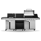 JUSTUS 5-Brenner Gasgrillküche Juno mit Seitenbrenner – Grillwagen aus...