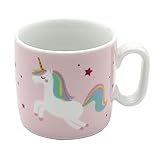 Dekohelden24 Kinder-Becher/Tasse mit Henkel/Einhorn/Spruch - Meine Glitzerwelt/H/Ø ca....