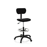 hjh OFFICE 671004 Arbeitsstuhl mit Fußring TOP Work 05 Stoff Schwarz...