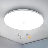 Combuh LED Deckenleuchte mit Bewegungsmelder Dämmerungssensor, 18W 1800LM Ø29,5CM Rund...