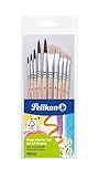 Pelikan 700405 Pinsel Starter-Set mit 5 Haar- und 5 Borstenpinseln, Beige ,( 1er Pack)