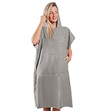 ZENACROSS Badeponcho Erwachsene 100% Mikrofaser - Surf Poncho und Umkleidehilfe...