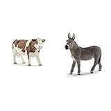 SCHLEICH 13801 Fleckvieh-Kuh, für Kinder ab 3+ Jahren, Farm World - Spielfigur & 13772...