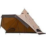 TOMOUNT Zelt Tipi Baumwolle Indianerzelt 2,8m Hoch Firstzelt für 6-8 Personen...