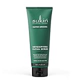 Sukin Super Greens Detox Gesichtspeeling, 125ml, peelt und glättet sanft für...