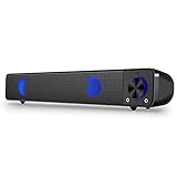 PC Lautsprecher, USB Computer Lautsprecher Portable Mini Soundbar tragbar Subwoofer Wired...