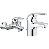 GROHE Euroeco - Einhand-Wannenbatterie, silber, 32743000 & Euroeco - Einhand-...