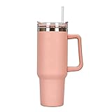 RZXBB Doppelwandiger Edelstahl Thermobecher mit Strohhalm,40oz 1200ml Becher...