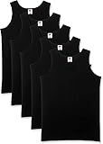 Fruit of the Loom Herren Regular Fit Unterhemd 5-Pack Athletic Mens, Schwarz (Black),...