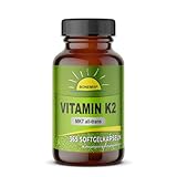 Vitamin K2 (Menachinon MK7 all-trans), 365 Softgelkapseln (Vitamin K2 gelöst in Olivenöl...