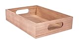 Rayher Holztablett, kleines Tablett, 24 x 17 x 5 cm, mit Griffen, Pappelholz FSC...