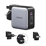 UGREEN Nexode 65W USB C Ladegerät Weltweit Reiseladegerät GaN Netzteil mit EU, US, UK...