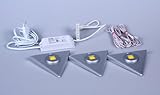 IKM Dreieckleuchten 3-er Set Delta-flach LED Alu (ohne Schalter) 59341320/G