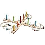 Ringwurfspiel mit 6 Sisalringen: Ø= 49 cm, Holz, per Stück