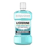 LISTERINE Cool Mint Mild (500 ml), antibakterielle Mundspülung mit ätherischen Ölen &...