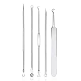 Rnitle Mitesserentferner Komedonenquetscher Set, Akne Whiteheads ,Blackhead Remover mit...